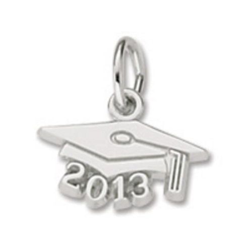 Grad Cap 2013 Charm - 14K White Gold - 10-6743
