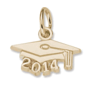 Grad Cap 2014 Charm - Gold Plated - 10-6744-gp