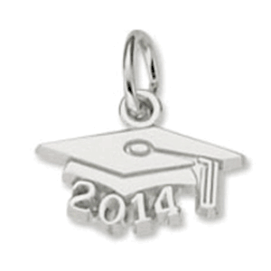 Grad Cap 2014 Charm - Sterling Silver - 10-6744-s