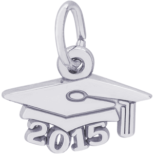 Grad Cap 2015 Charm - 14K White Gold - 10-6745-wg