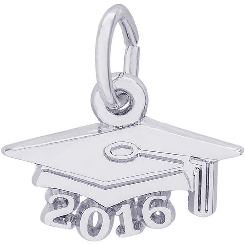 Grad Cap 2016 Charm - 14K White Gold - 10-6746-wg