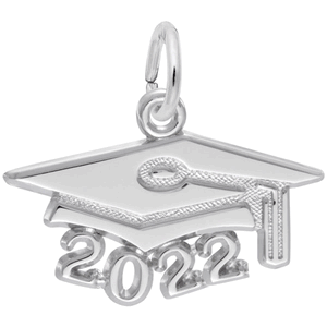 Grad Cap 2022 Large Sterling Silver Charm- 10-6922-0-ss
