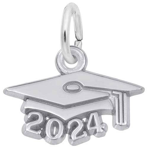 Grad Cap 2024 Charm 14K While Gold - 10-6754-0-14KW
