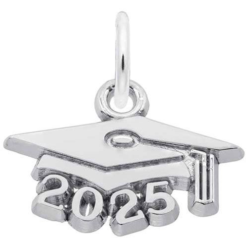 Grad Cap 2025 Charm 14K While Gold - 10-6755-0-14KW