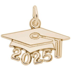 Grad Cap 2025 Large Charm 14K Gold - 10-6925-0-14K