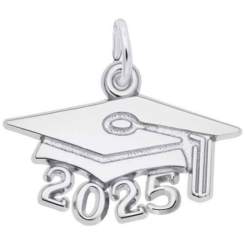 Grad Cap 2025 Large Charm Sterling Silver - 10-6925-0-SS