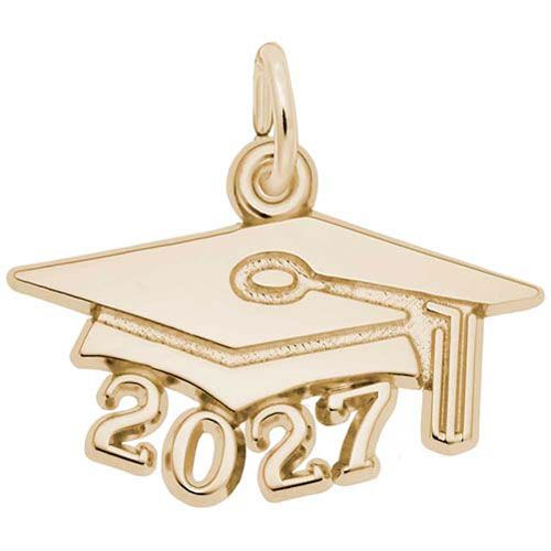 Grad Cap 2027 Large Charm Gold Plated - 10-6927-0-GP