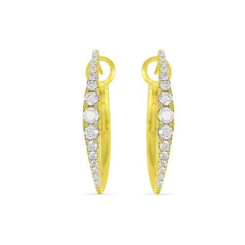Graduating Half Diamond Marquise Hoop Earrings