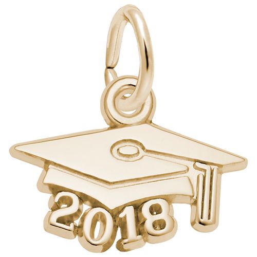 Graduation Cap 2018 Charm - 10K Gold - 10-6748-10kg