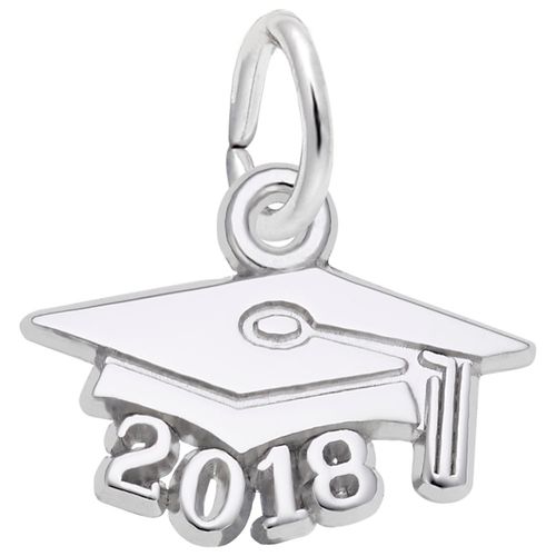 Graduation Cap 2018 Charm - Sterling Silver - 10-6748-s