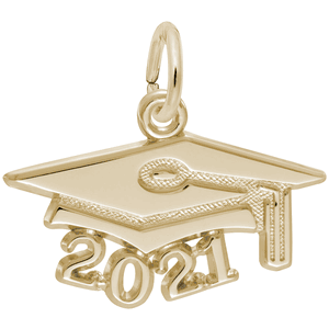 Graduation Cap 2021 Charm - 10K Gold - 10-6921-10kg