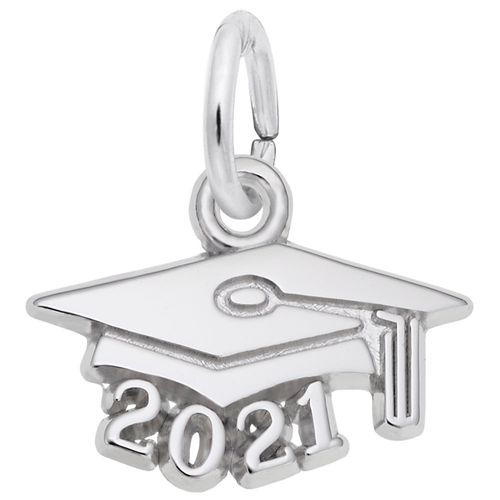 Graduation Cap 2021 Charm - 14K White Gold - 10-6751-wg