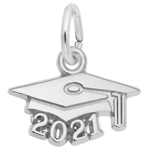 Graduation Cap 2021 Charm - Sterling Silver - 10-6751-s