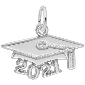 Graduation Cap 2021 Charm - Sterling Silver - 10-6921-s