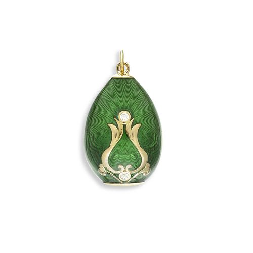 Green Egg Pendant, 18K-Diamonds - NNG133WA-X