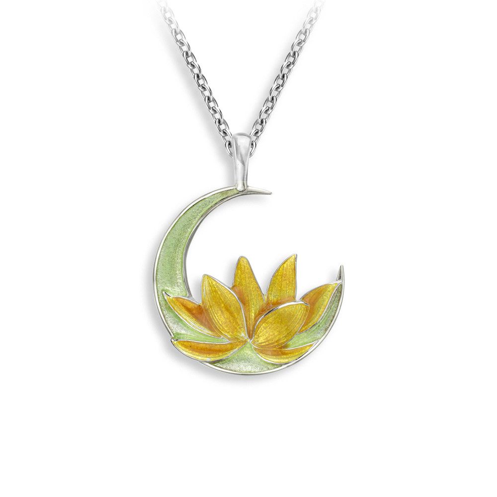 Green Lotus Necklace  Sterling Silver - NN0593B
