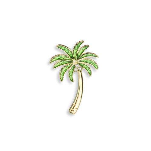 Green Palm Tree Pendant.18K Gold-Diamond - NNG120WA-X