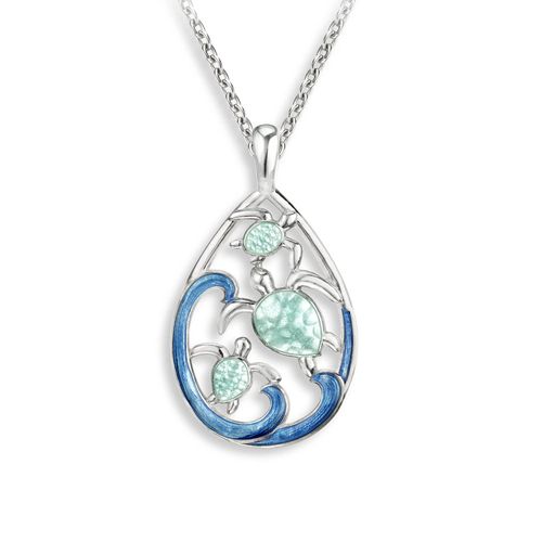 Green Turtles-Teardrop  Sterling Silver - NN0552A