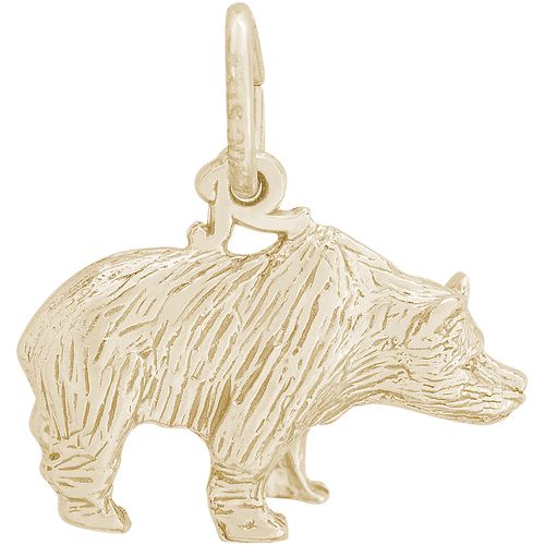 Grizzly Bear 3 Dimensional Charm - 10K Gold - 10-1730-10kg