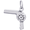 Hair Dryer Charm White Gold - 10-3927