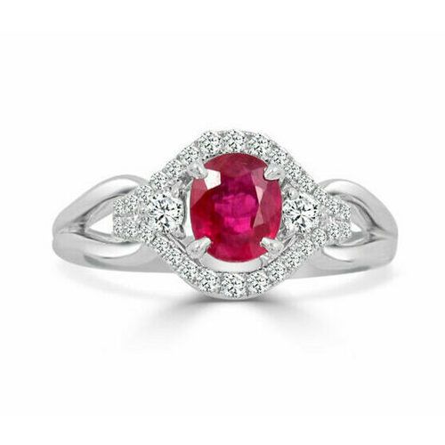 Half Diamond With Two Diamond On Top Split Polished Shank Semi Mount Ring