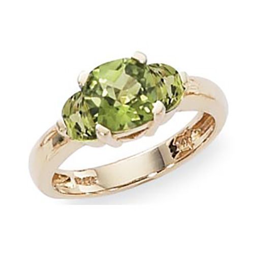 Half Moons Peridot Ring - 14K Yellow Gold Size 7