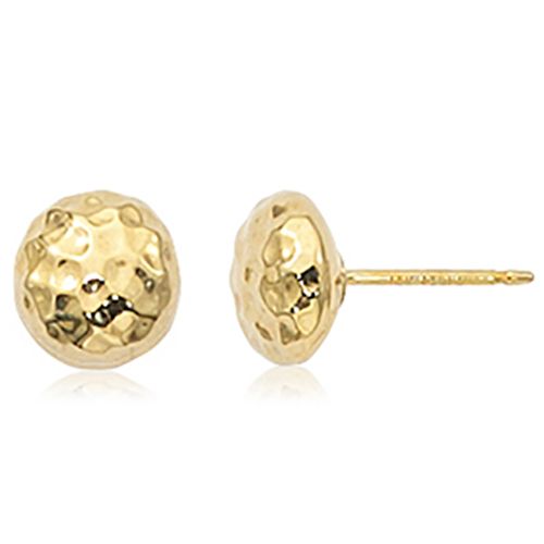 Hammered Ball Stud Earrings - 14K Yellow Gold