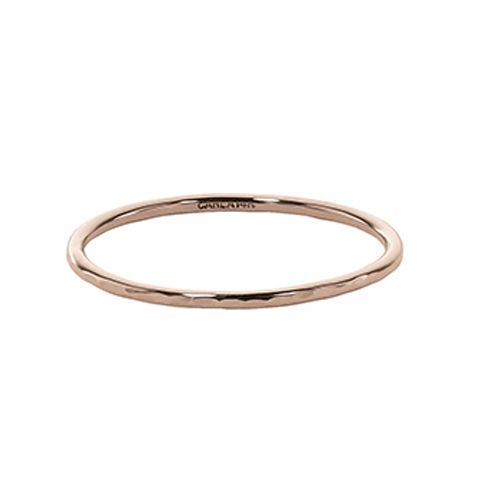 Hammered Stacking Ring - 14K Rose Gold Size 5