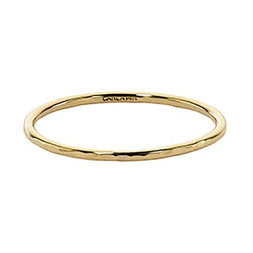 Hammered Stacking Ring - 14K Yellow Gold Size 5
