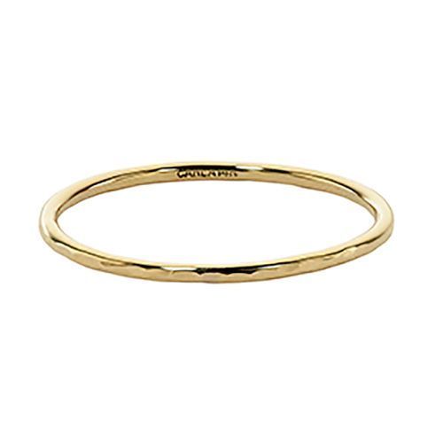 Hammered Stacking Ring - 14K Yellow Gold Size 8