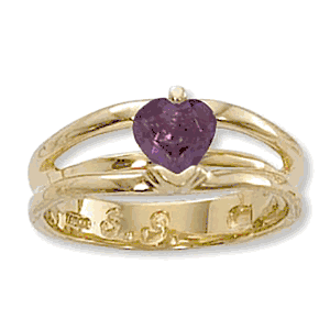 Heart Amethyst Ring - 14K Yellow Gold Size 7 - 70912AM