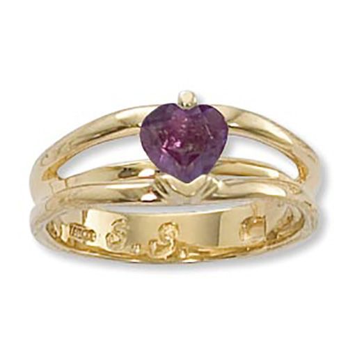 Heart Amethyst Ring - 14K Yellow Gold Size 7 - 70912AM