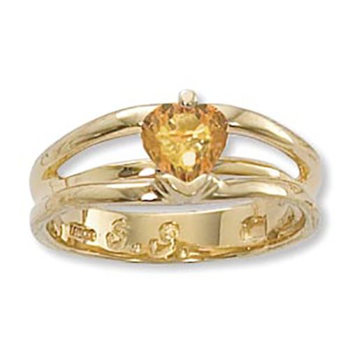 Heart Citrine Ring - 14K Yellow Gold Size 7