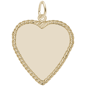 Heart Disc Charm - 10K Gold - 10-8379
