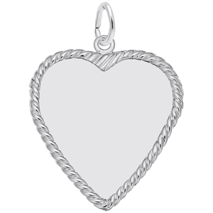 Heart Disc Charm - 14K White Gold - 10-8379