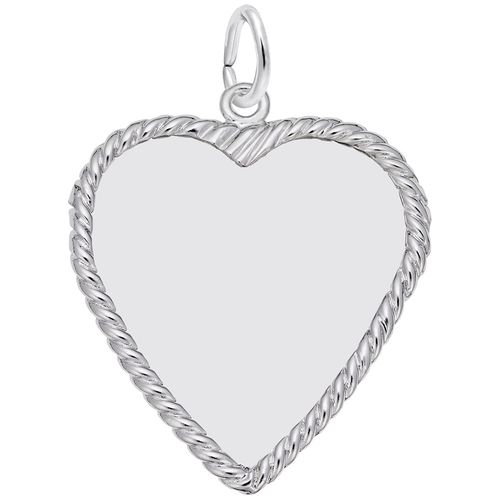 Heart Disc Charm - 14K White Gold - 10-8379