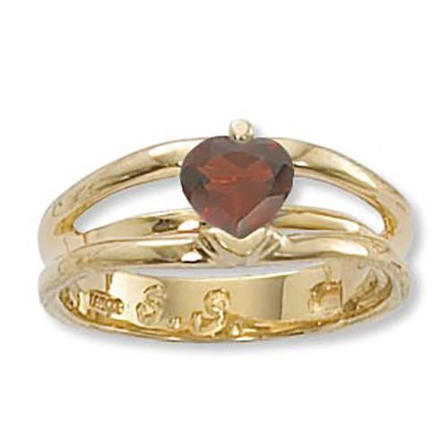 Heart Garnet Ring - 14K Yellow Gold Size 7 - 70912GA