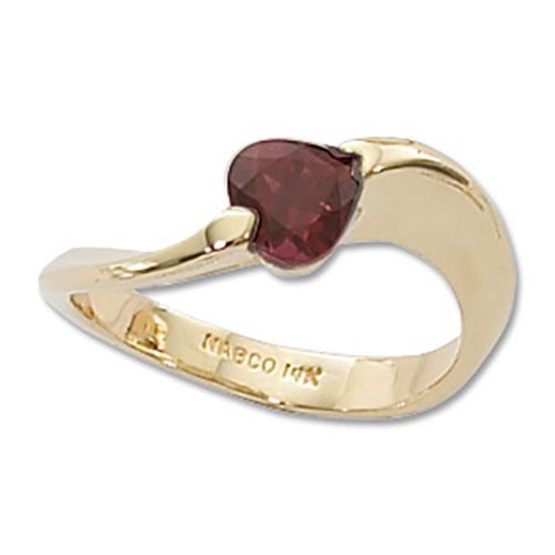 Heart Garnet Ring - 14K Yellow Gold Size 7 - 70389GA