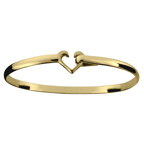 Heart Hook Bracelet - 14K Yellow Gold 4mm 6.5 Inch