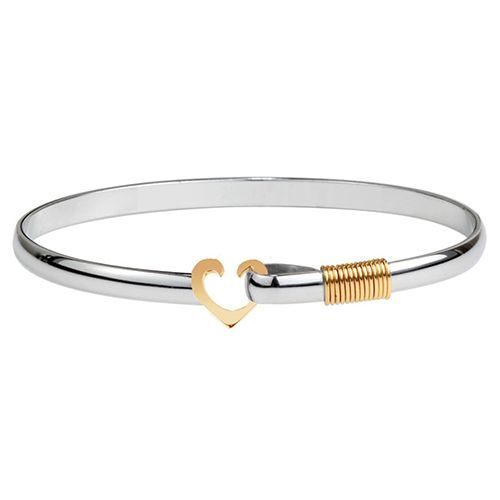 Heart Hook Bracelet Sterling Silver & 14k Gold 4mm - SGH400