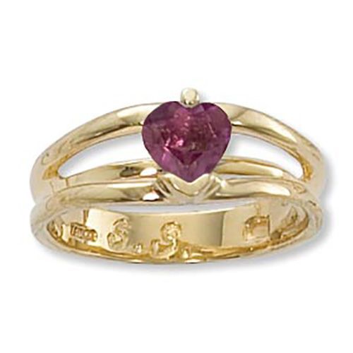 Heart Rhodolite Ring - 14K Yellow Gold Size 7 - 70912RH