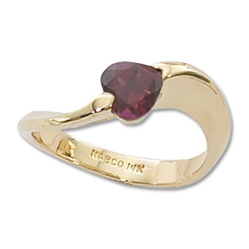 Heart Rhodolite Ring - 14K Yellow Gold Size 7 - 70389RH