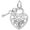 Heart With Key 2D Charm - Sterling Silver - 10-8364