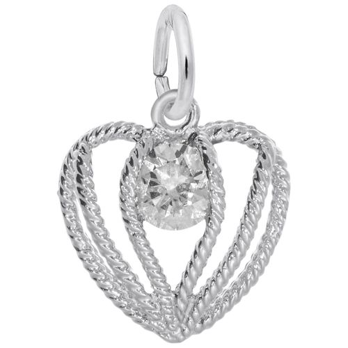 Held in Love Heart April Charm - Sterling Silver - 10-1850-004-s