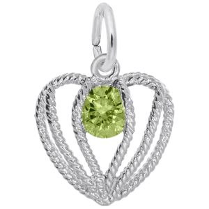 Held in Love Heart August Charm - 14K White Gold - 10-1850-008-wg