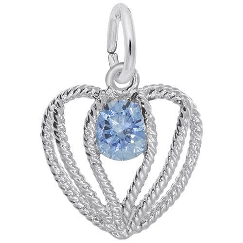 Held In Love Heart - Dec Charm  - Sterling Silver  - 10-1850-12-SS