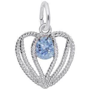Held In Love Heart - Dec Charm  - Sterling Silver  - 10-1850-12-SS