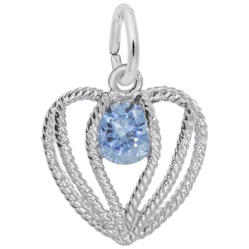 Held in Love Heart December Charm - 14K White Gold - 10-1850-012-wg
