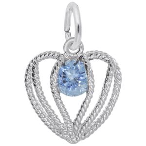 Held in Love Heart December Charm - 14K White Gold - 10-1850-012-wg