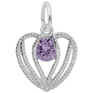 Held in Love Heart February Charm - 14K White Gold - 10-1850-002-wg